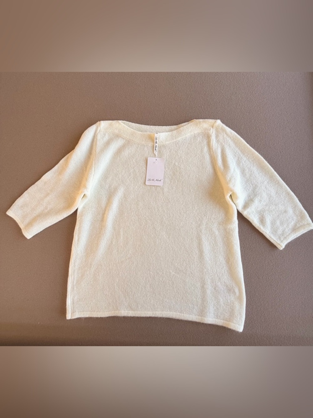 Leo & Nicole Soft Cream Boatneck Women's Sweater NWT